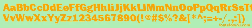 CenturiquaUltra Font – Orange Fonts on Green Background