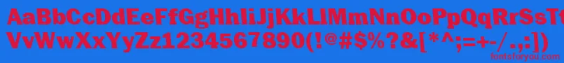 フォントCenturiquaUltra – 赤い文字の青い背景