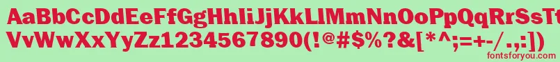 CenturiquaUltra Font – Red Fonts on Green Background