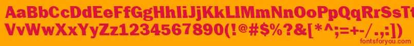 CenturiquaUltra Font – Red Fonts on Orange Background