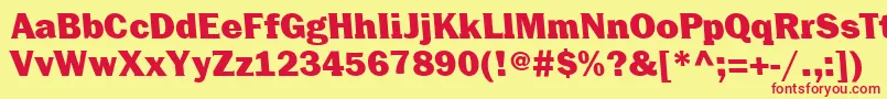 CenturiquaUltra Font – Red Fonts on Yellow Background