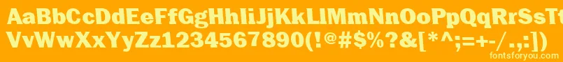 CenturiquaUltra Font – Yellow Fonts on Orange Background
