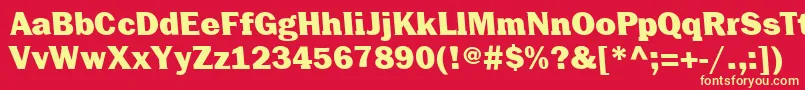 CenturiquaUltra Font – Yellow Fonts on Red Background
