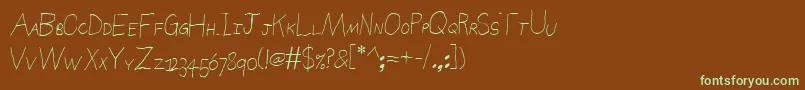 SierraNevadaRoadSc Font – Green Fonts on Brown Background