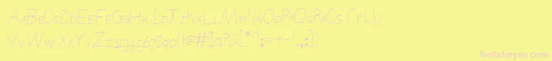 SierraNevadaRoadSc Font – Pink Fonts on Yellow Background