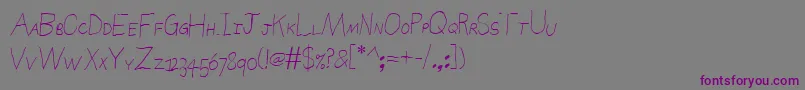 Шрифт SierraNevadaRoadSc – фиолетовые шрифты на сером фоне