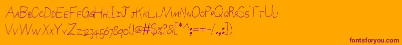 SierraNevadaRoadSc-Schriftart – Violette Schriften auf orangefarbenem Hintergrund