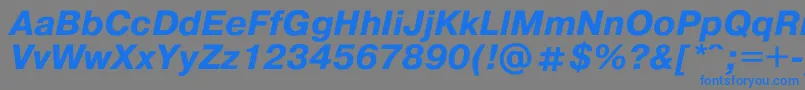 フォントPragmat0 – 灰色の背景に青い文字