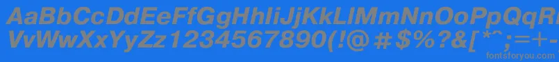 フォントPragmat0 – 青い背景に灰色の文字