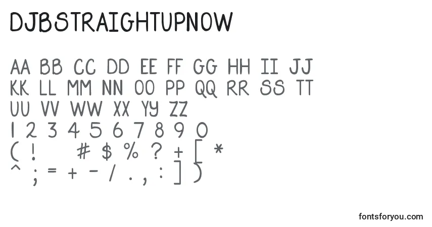 Schriftart DjbStraightUpNow – Alphabet, Zahlen, spezielle Symbole