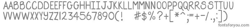 DjbStraightUpNow-fontti – harmaat kirjasimet valkoisella taustalla