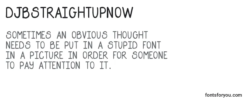 Review of the DjbStraightUpNow Font