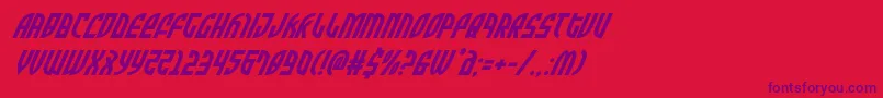 Zoneridersuperital-Schriftart – Violette Schriften auf rotem Hintergrund