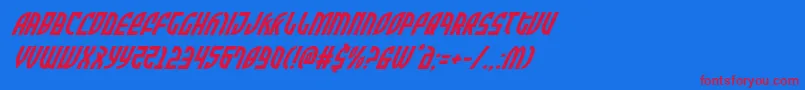 Zoneridersuperital Font – Red Fonts on Blue Background