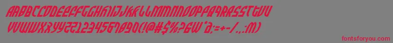 フォントZoneridersuperital – 赤い文字の灰色の背景