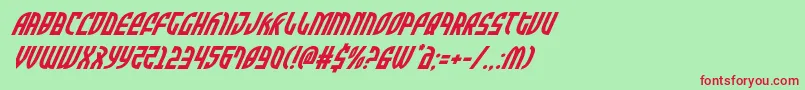 Шрифт Zoneridersuperital – красные шрифты на зелёном фоне