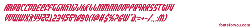 フォントZoneridersuperital – 白い背景に赤い文字