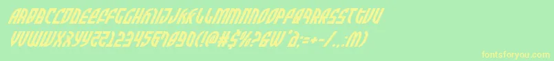 Zoneridersuperital Font – Yellow Fonts on Green Background