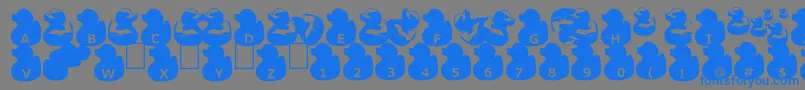 GugliDuckyRubber Font – Blue Fonts on Gray Background