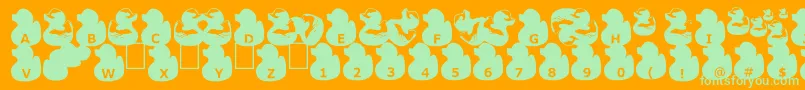 フォントGugliDuckyRubber – オレンジの背景に緑のフォント