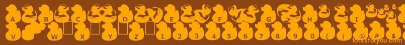 GugliDuckyRubber Font – Orange Fonts on Brown Background