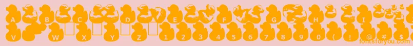 GugliDuckyRubber Font – Orange Fonts on Pink Background
