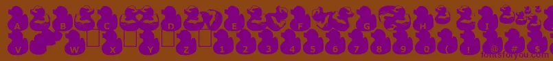 GugliDuckyRubber Font – Purple Fonts on Brown Background