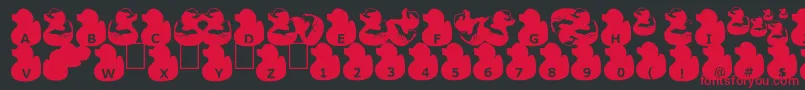 フォントGugliDuckyRubber – 黒い背景に赤い文字