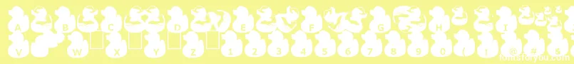 GugliDuckyRubber Font – White Fonts on Yellow Background