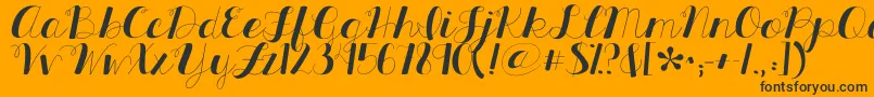 Kgallthingsnew-Schriftart – Schwarze Schriften auf orangefarbenem Hintergrund