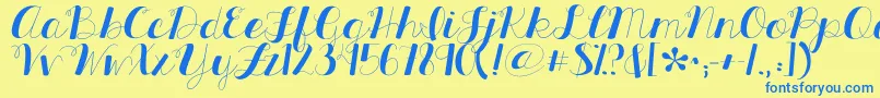 Kgallthingsnew Font – Blue Fonts on Yellow Background