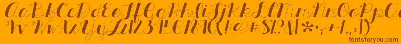 Kgallthingsnew-Schriftart – Braune Schriften auf orangefarbenem Hintergrund