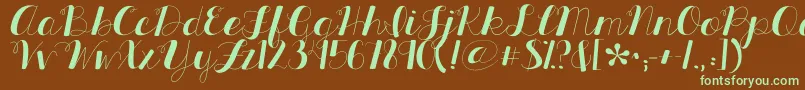 Kgallthingsnew Font – Green Fonts on Brown Background