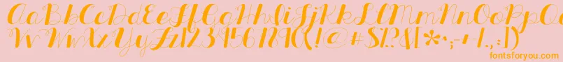 Kgallthingsnew Font – Orange Fonts on Pink Background