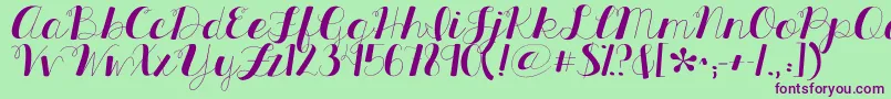 Kgallthingsnew Font – Purple Fonts on Green Background