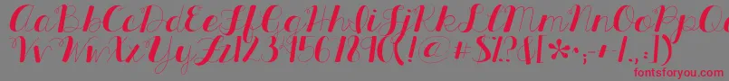 Kgallthingsnew-Schriftart – Rote Schriften auf grauem Hintergrund