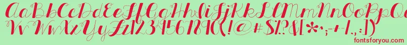 Kgallthingsnew Font – Red Fonts on Green Background