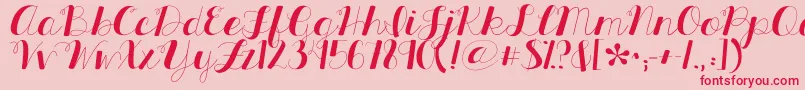 Kgallthingsnew-Schriftart – Rote Schriften auf rosa Hintergrund