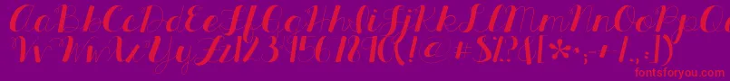 Kgallthingsnew-Schriftart – Rote Schriften auf violettem Hintergrund