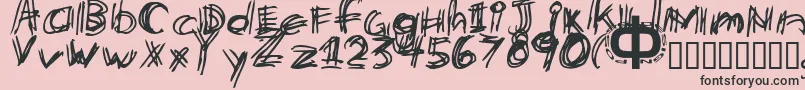 Etchy Font – Black Fonts on Pink Background