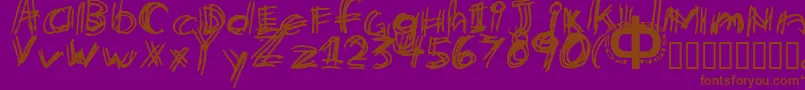 Etchy Font – Brown Fonts on Purple Background