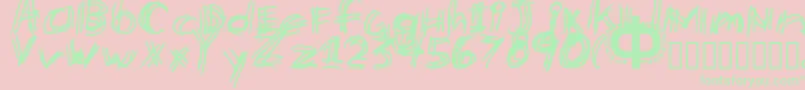 Etchy Font – Green Fonts on Pink Background