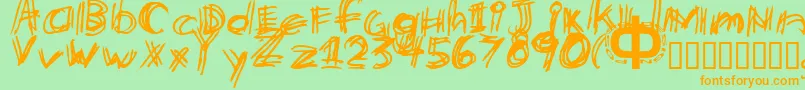 Etchy Font – Orange Fonts on Green Background