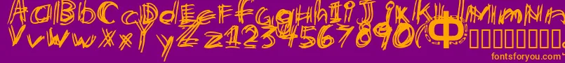 Etchy Font – Orange Fonts on Purple Background