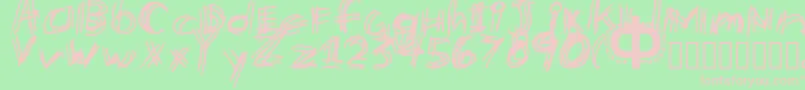 Etchy Font – Pink Fonts on Green Background