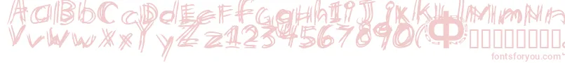 Etchy Font – Pink Fonts on White Background