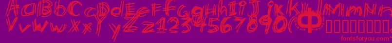 Etchy Font – Red Fonts on Purple Background