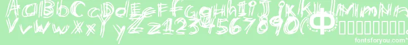 Etchy Font – White Fonts on Green Background