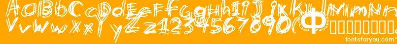 Etchy Font – White Fonts on Orange Background