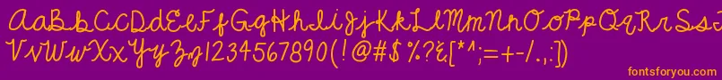 Kbgrandeur Font – Orange Fonts on Purple Background